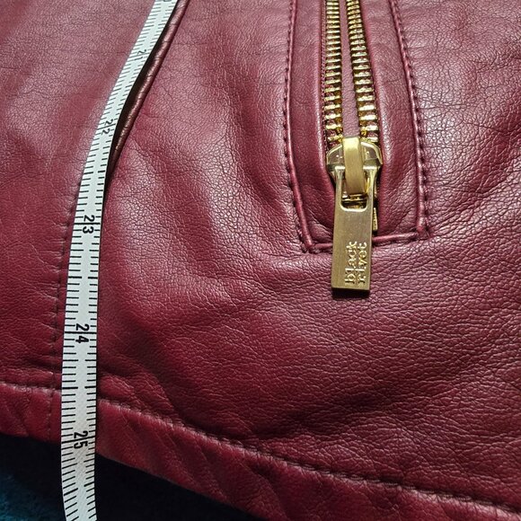 G-III Black Rivet Burgundy Vegan Leather Jacket - Size L/XL - new without tags - Picture 7 of 9
